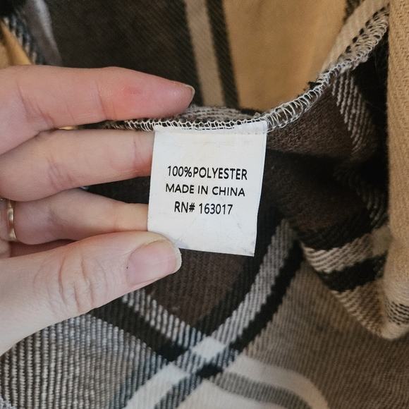 Princess Polly Cozy Plaid Brown And Cream Button Down - Picture 6 of 7